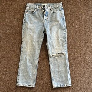 Denim straight leg jeans